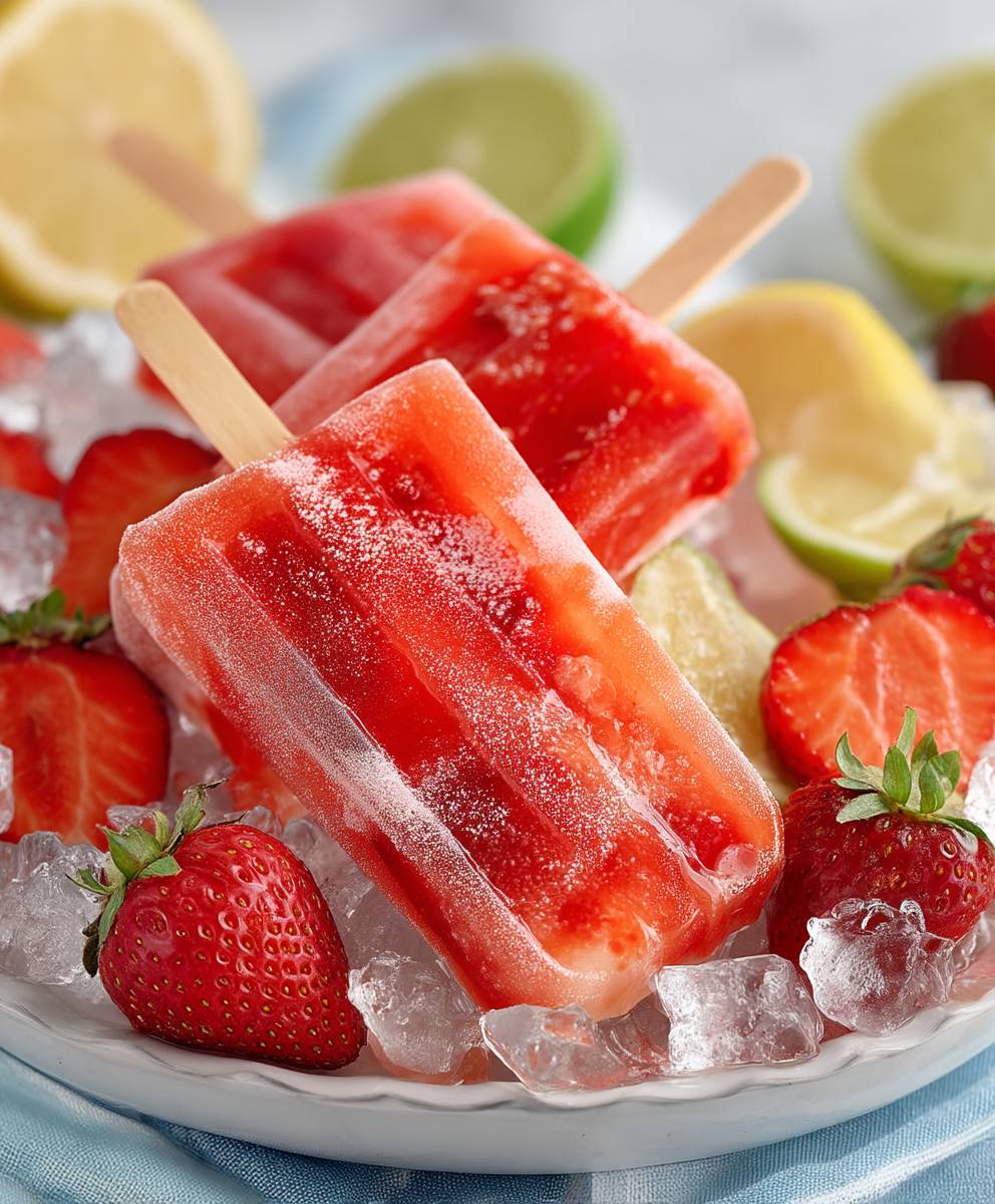 Strawberry Lemonade Popsicles