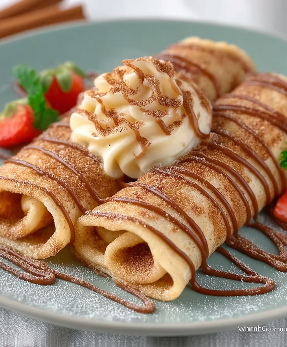 Cinnamon roll protein crepes