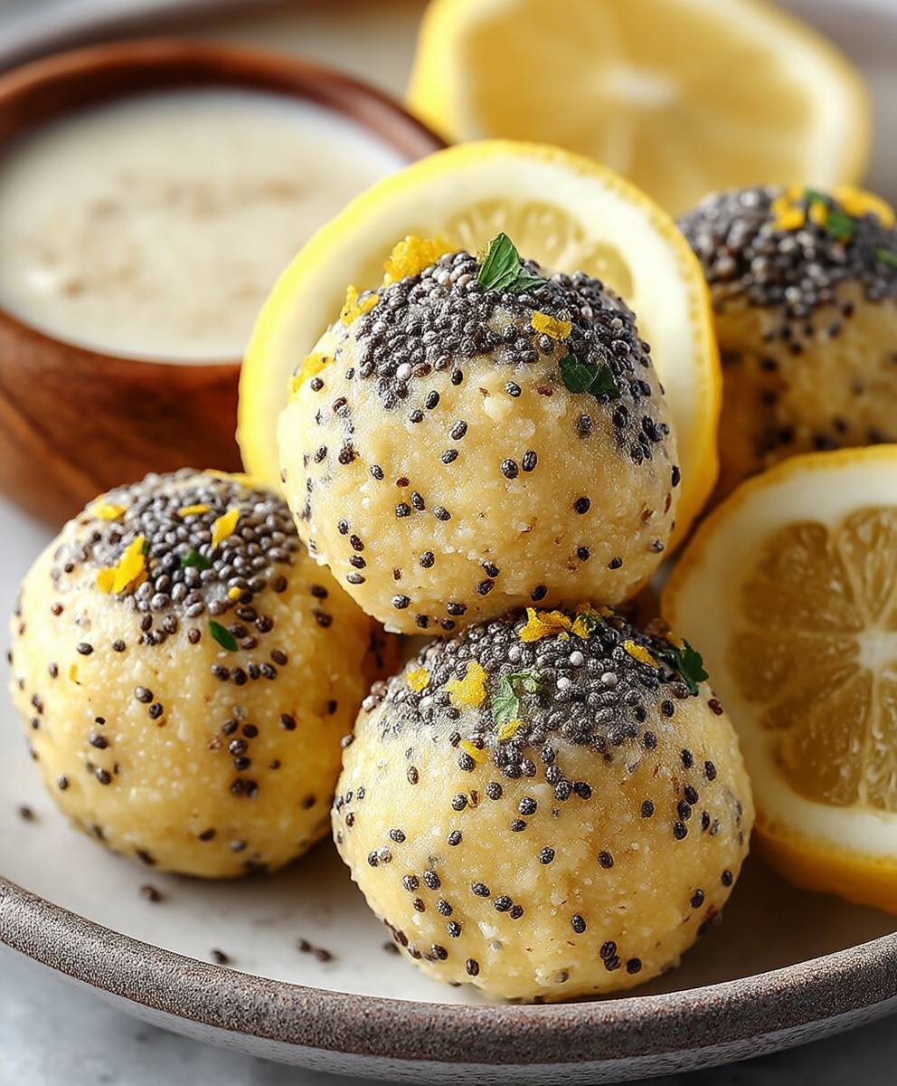 Lemon Poppy Seed Protein Bites
