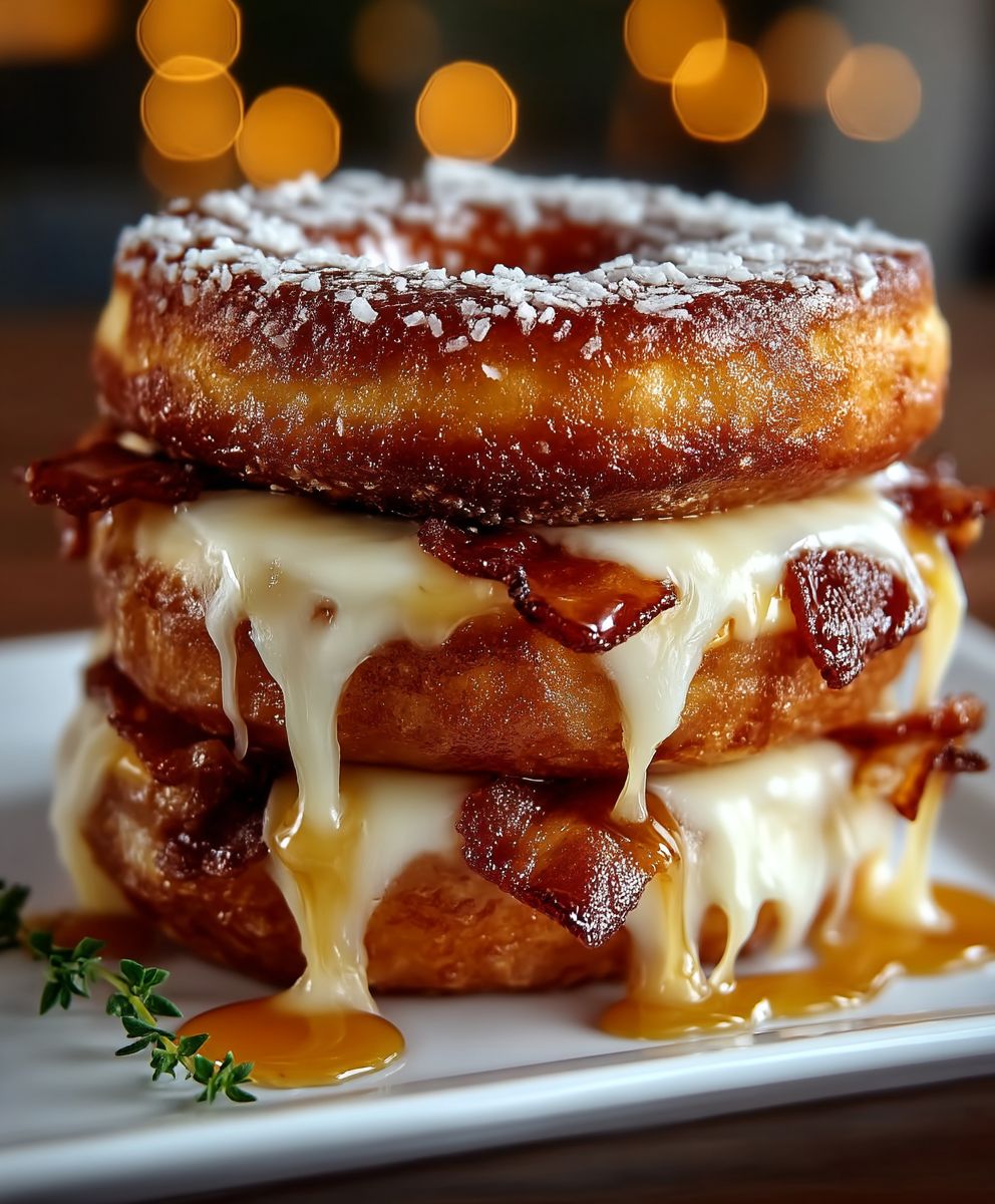 Donut grilled cheese bacon