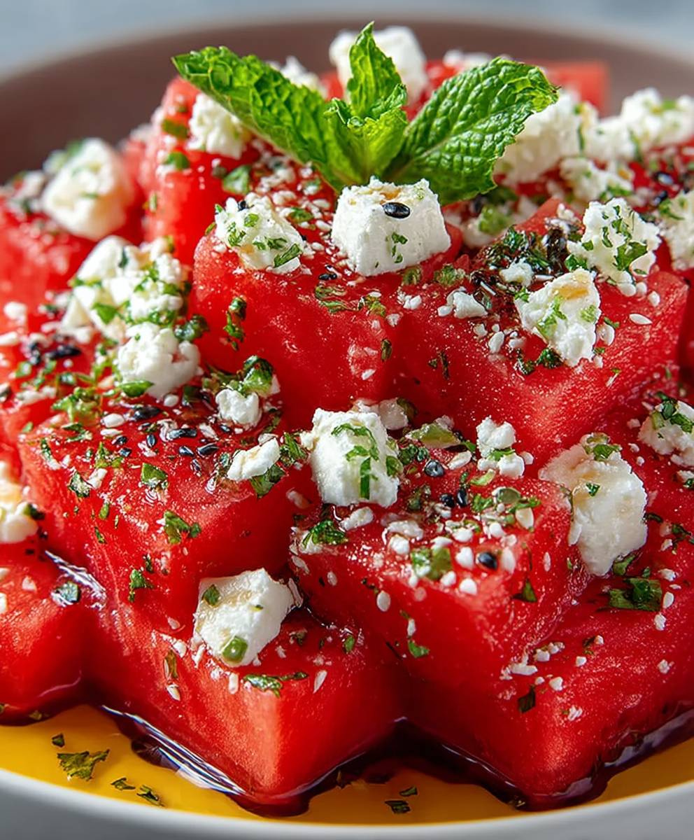 Watermelon feta salad