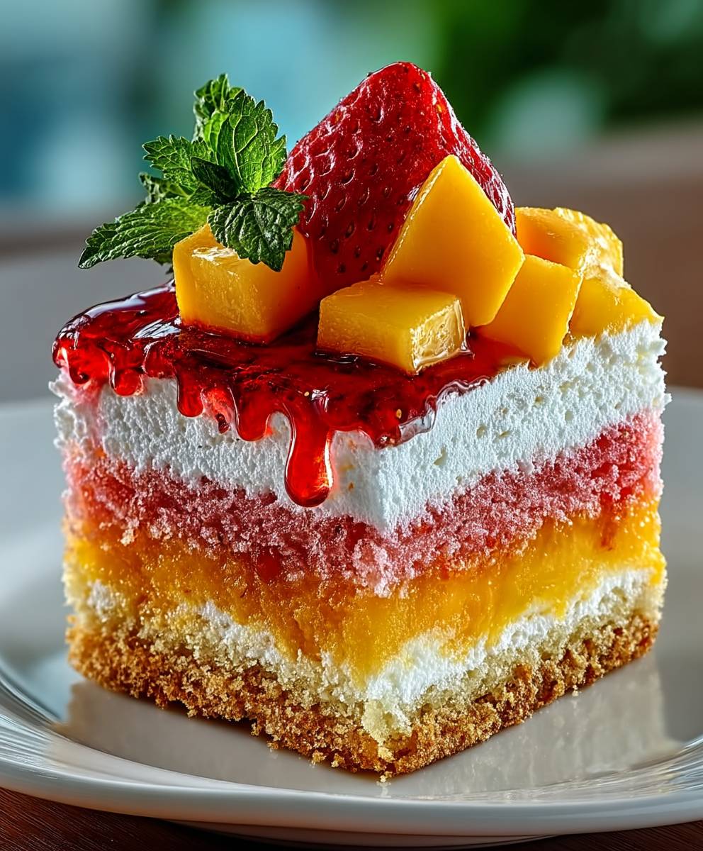 Strawberry Mango Split Cake