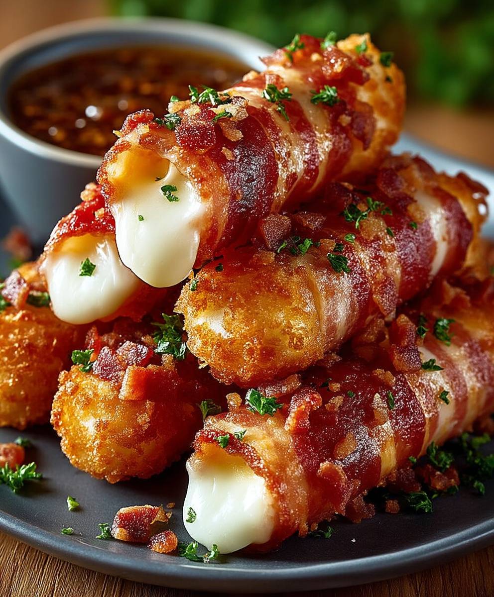 Bacon Wrapped Mozzarella Sticks