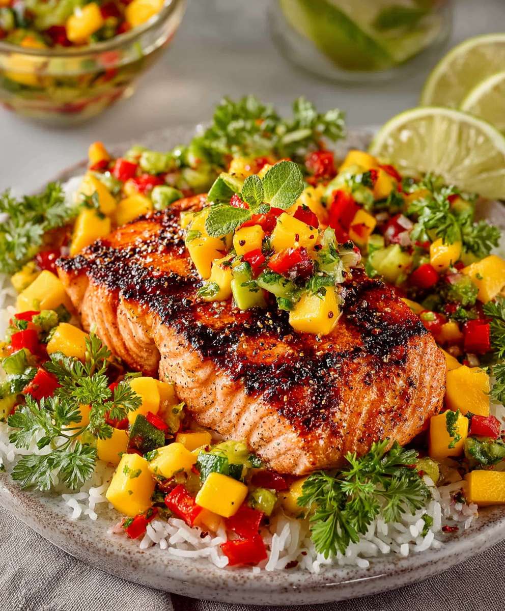 Salmon mango salsa