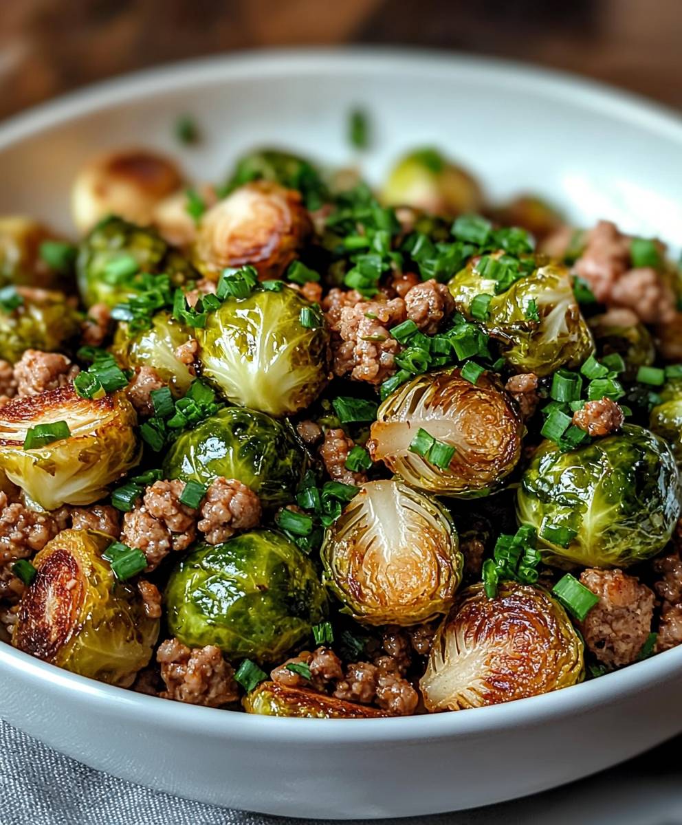 Brussels sprouts turkey skillet