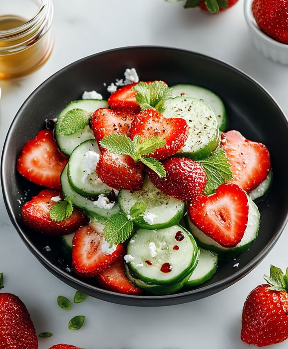 Cucumber strawberry salad