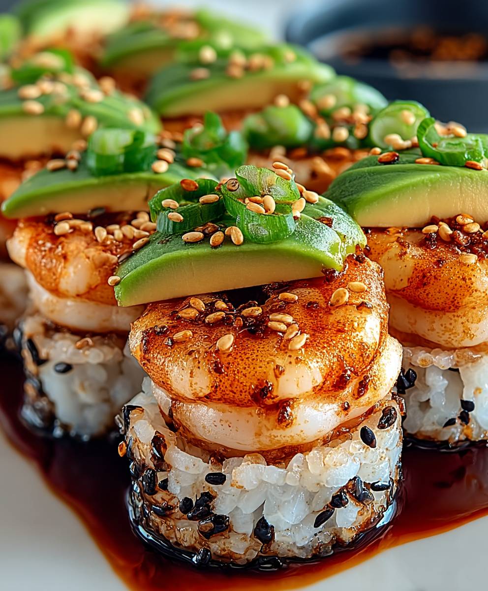 Spicy Shrimp Sushi Stacks