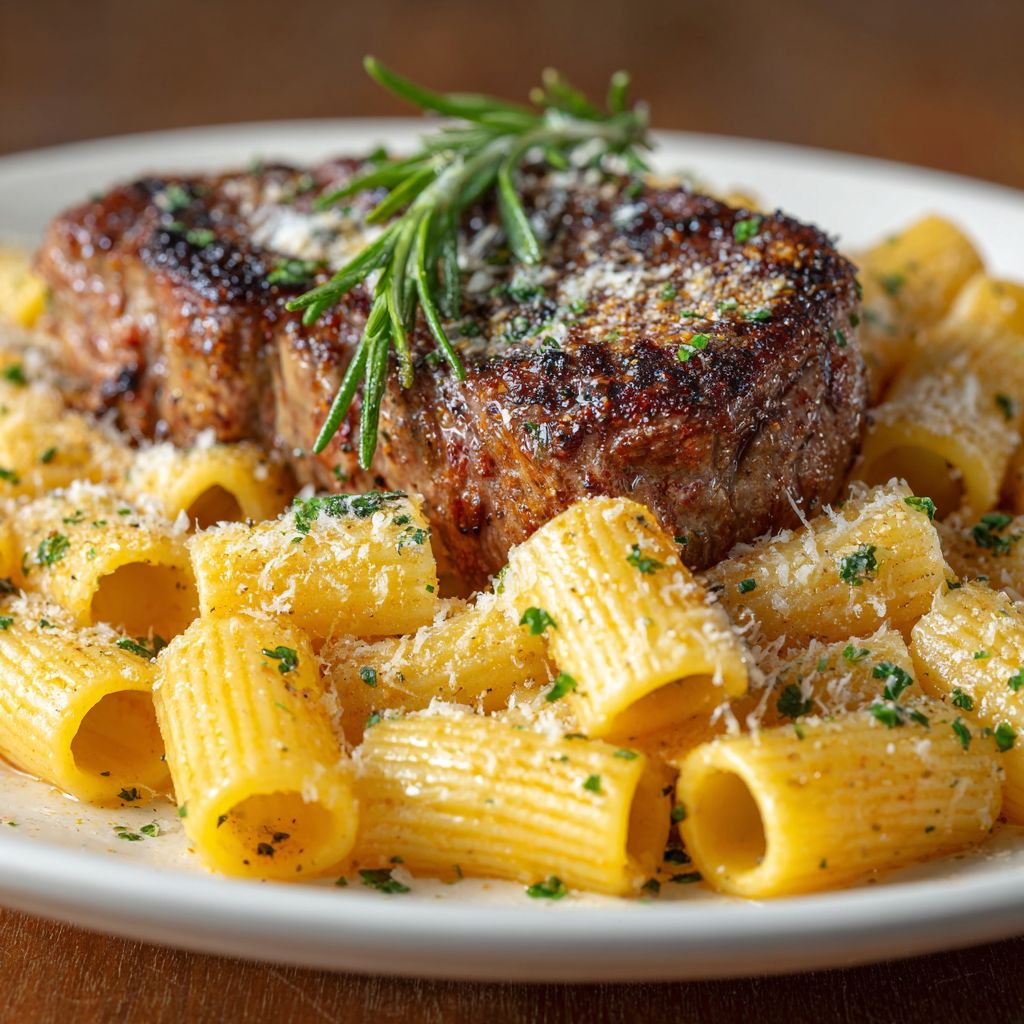 Cajun Steak Cheesy Rigatoni