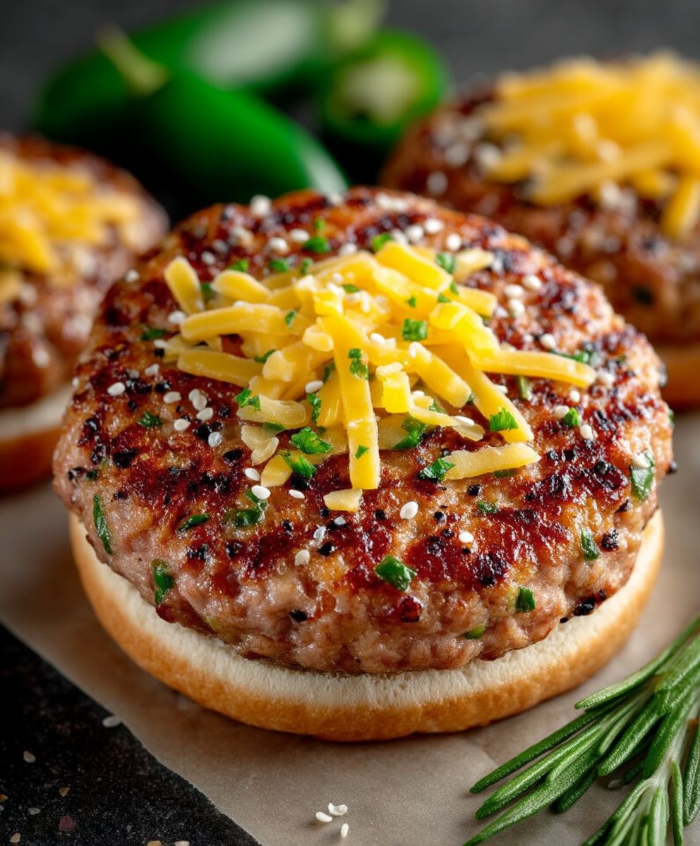 Jalapeno cheddar turkey burgers