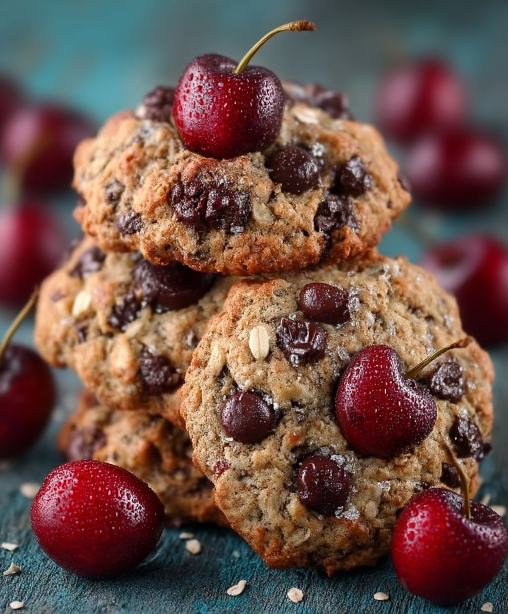 Chocolate Cherry Oatmeal Cookies