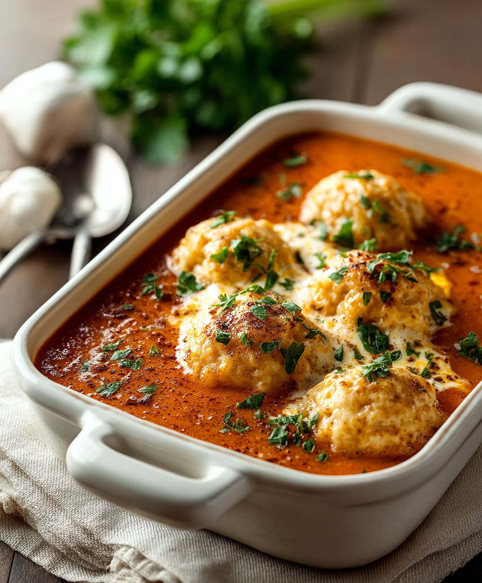 Tomato Soup Cheddar Dumplings