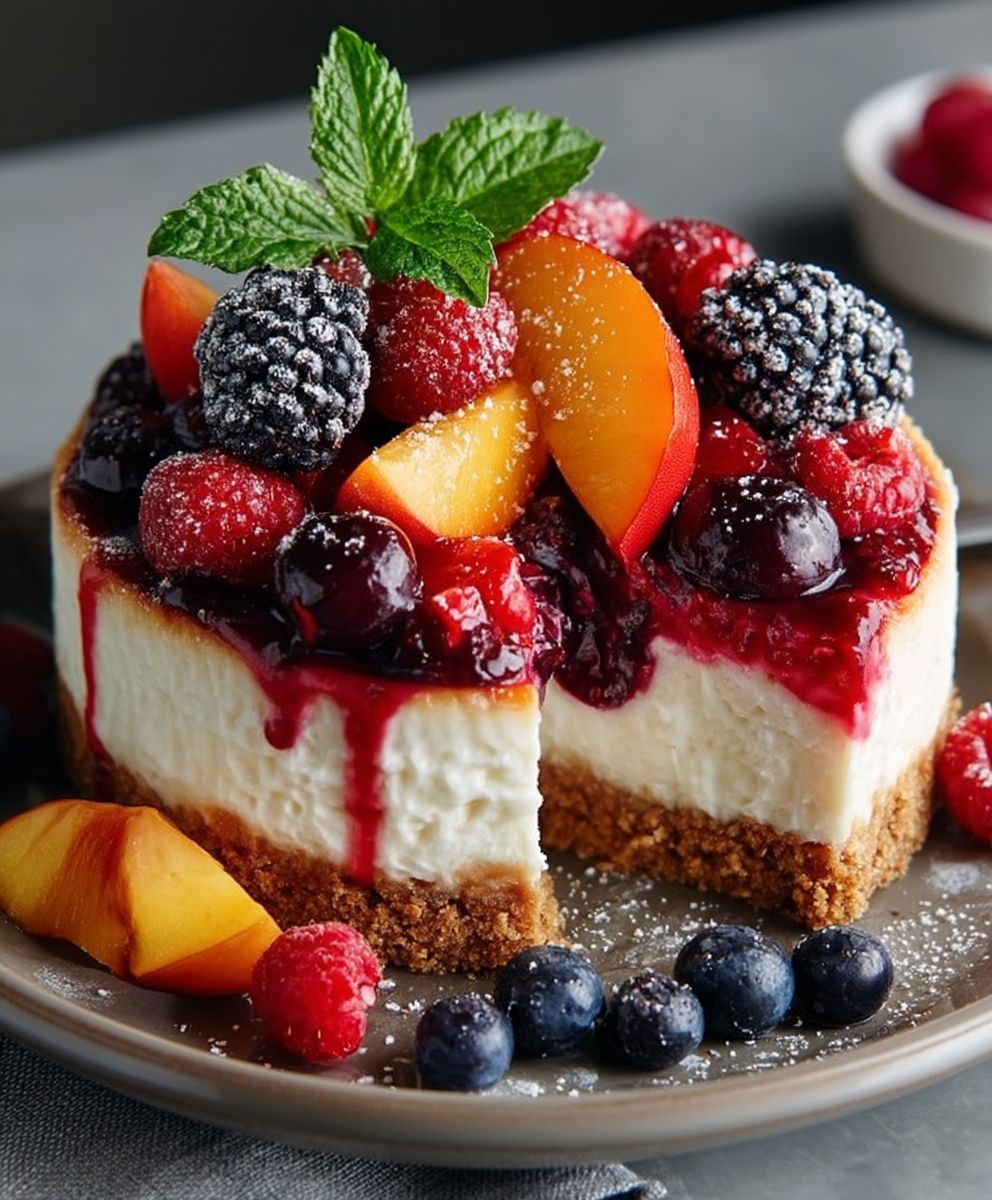 Berry Peach Cheesecake