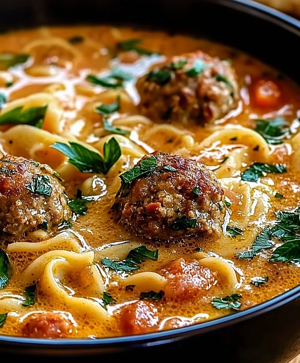 Italian meatball soup