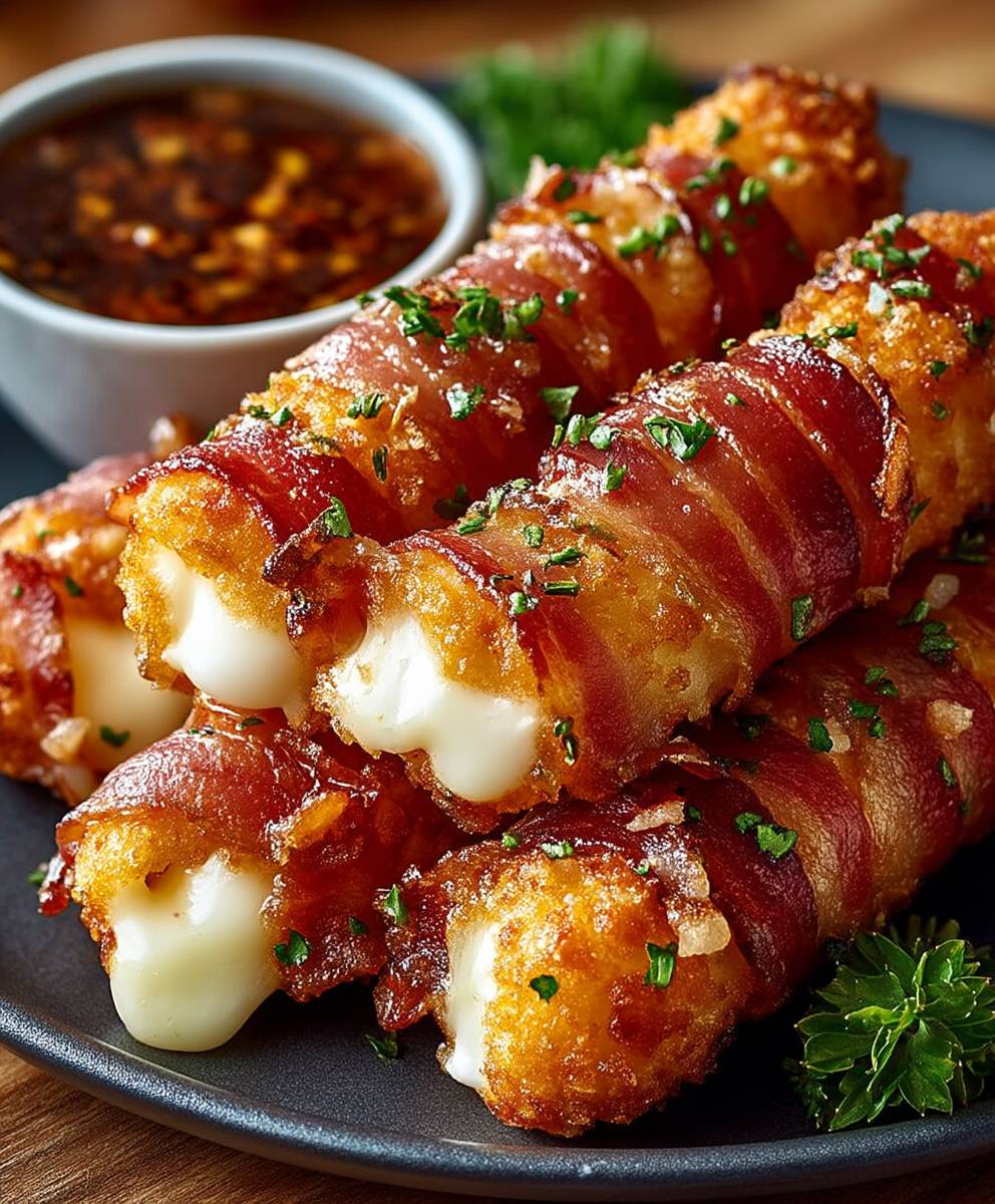 Bacon Wrapped Mozzarella Sticks