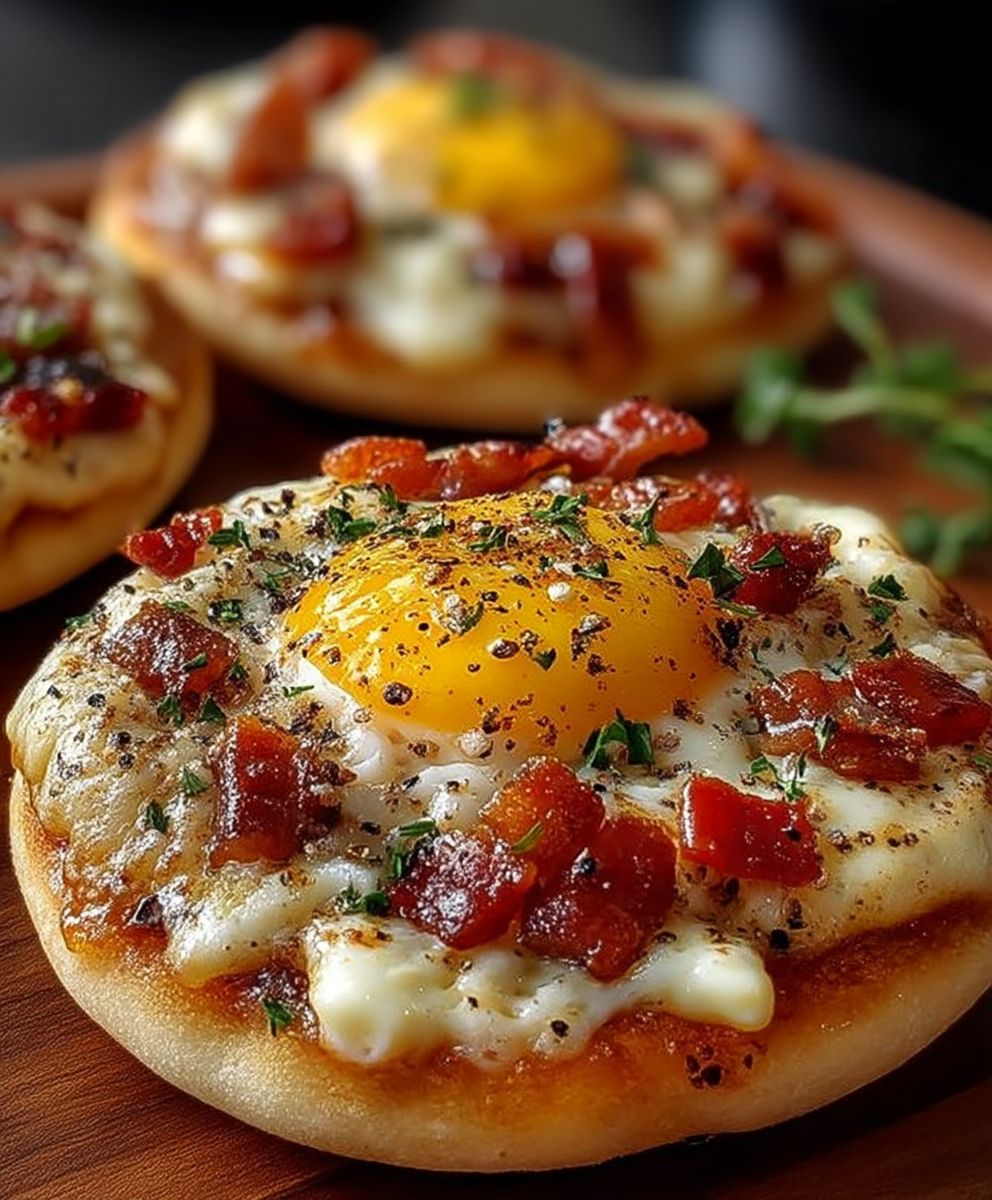 English muffin breakfast pizza