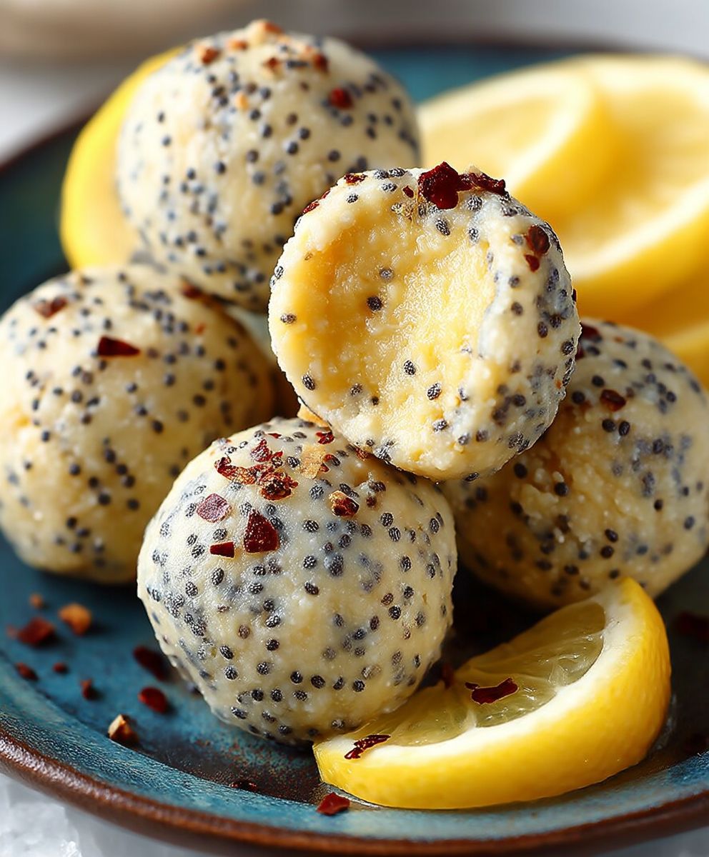 Lemon Poppy Seed Protein Bites