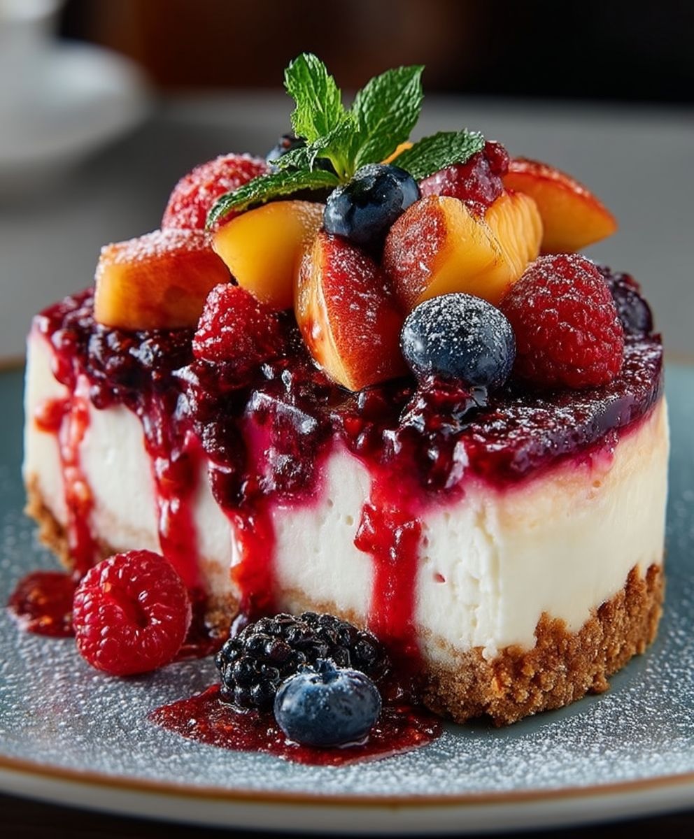 Berry Peach Cheesecake