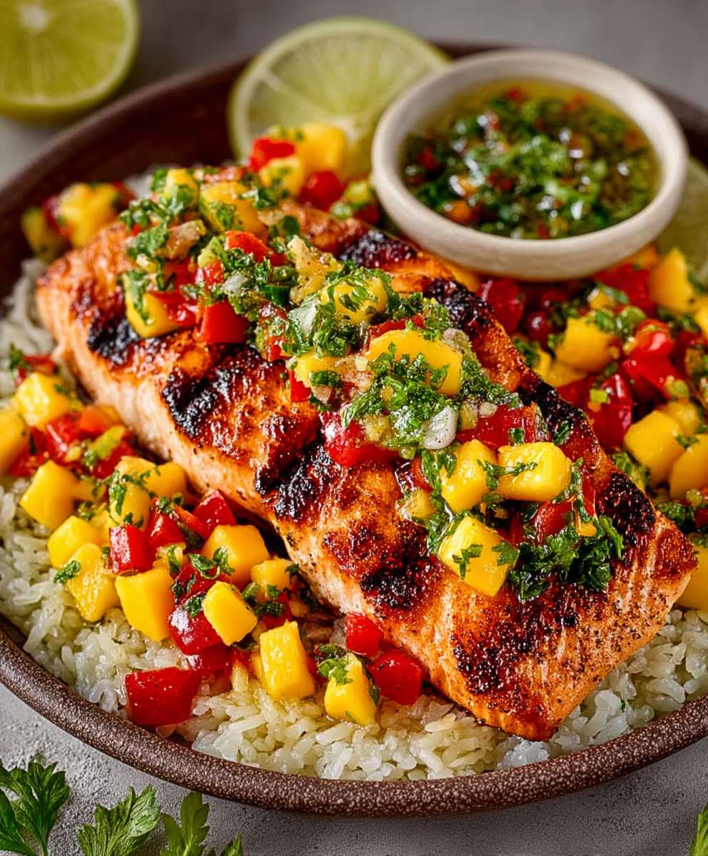 Salmon mango salsa