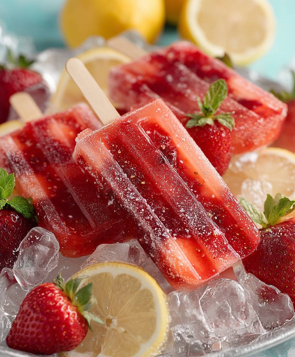 Strawberry Lemonade Popsicles