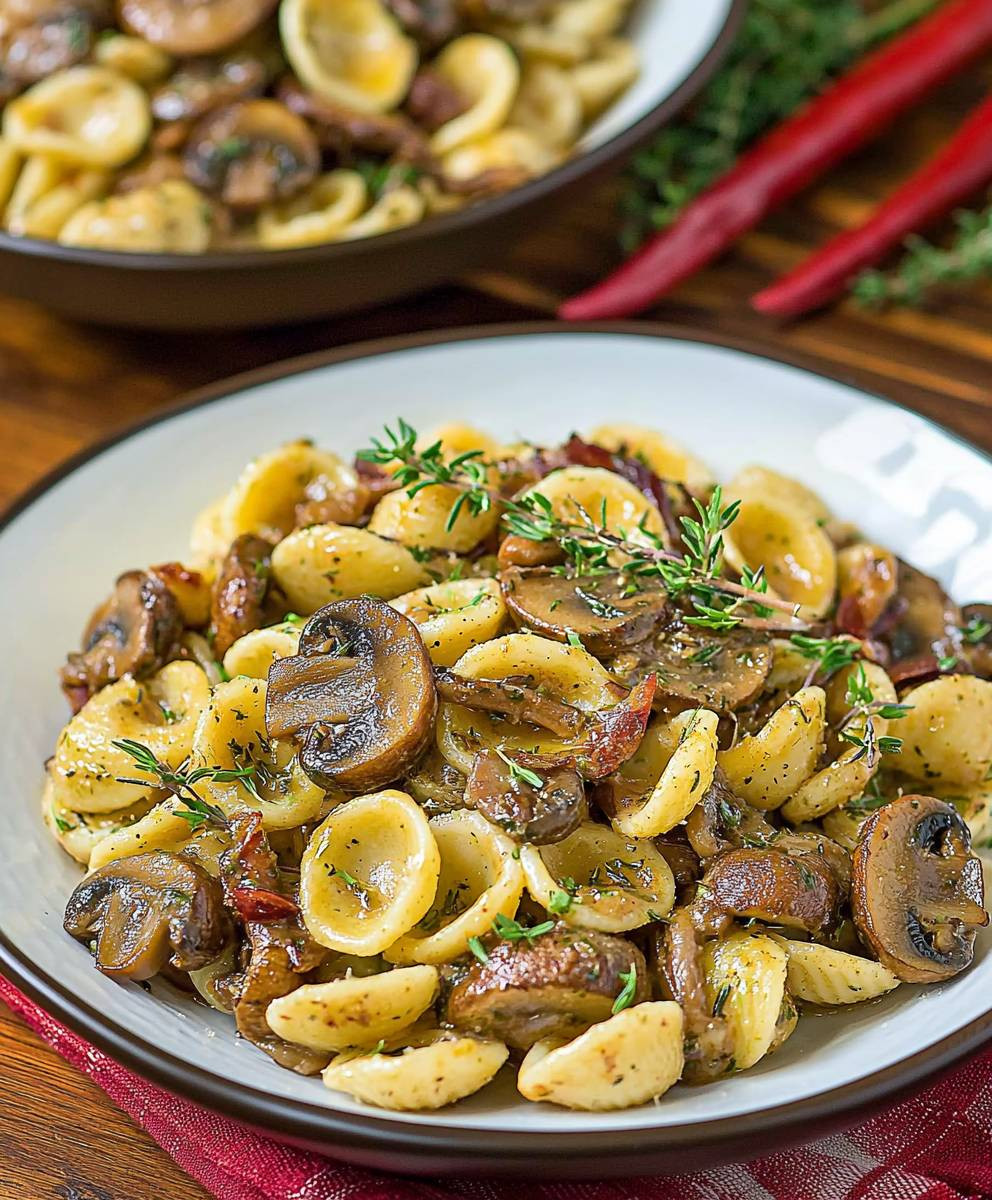 Orecchiette Mushroom Thyme Sauce