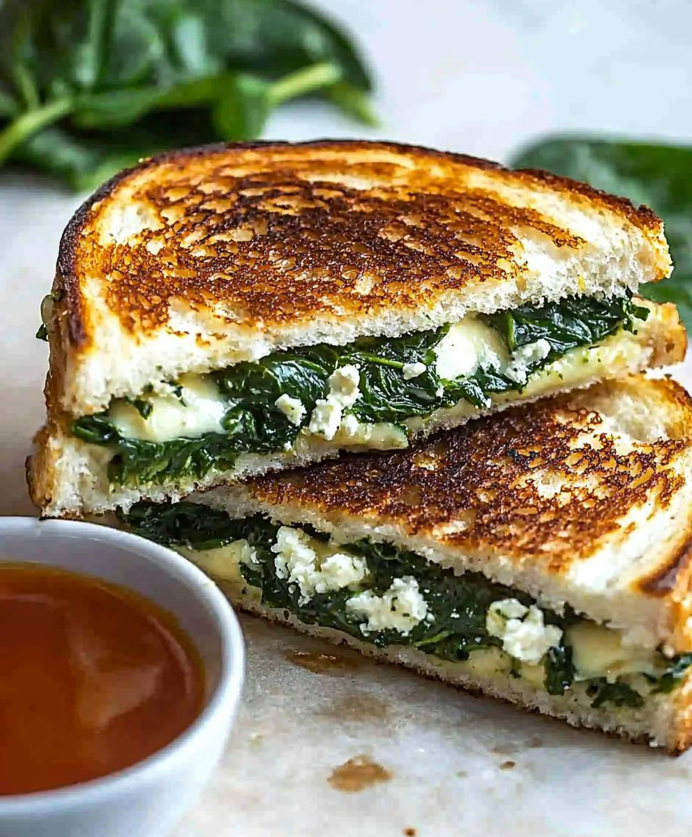 Spinach Feta Grilled Cheese