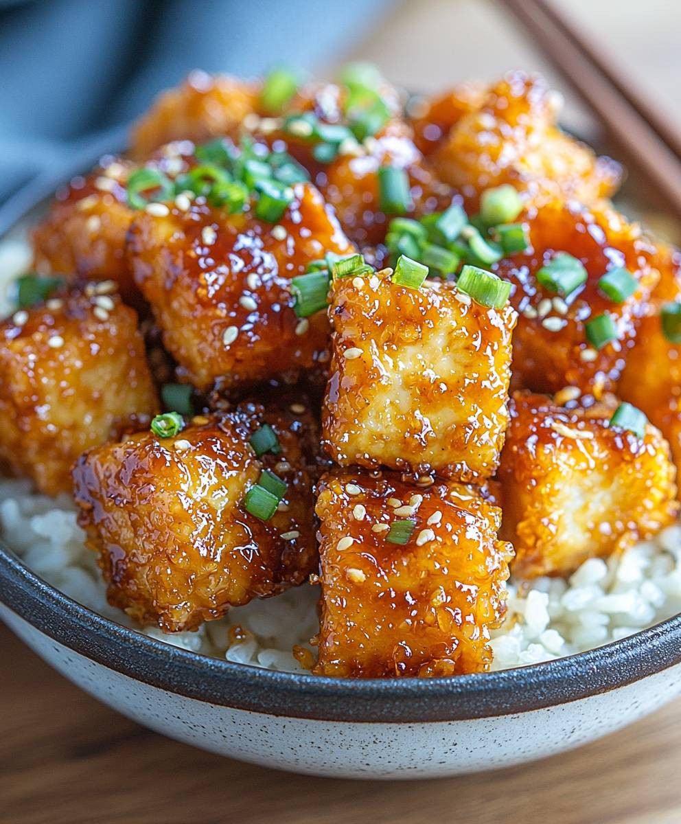 Crispy Honey Garlic Tofu