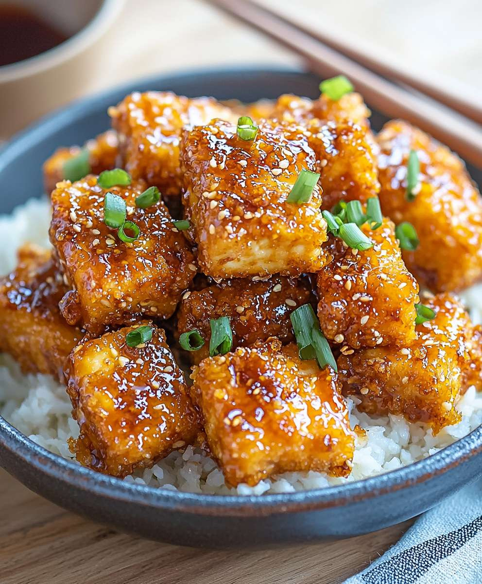Crispy Honey Garlic Tofu