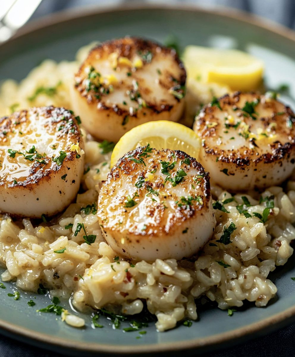 Parmesan Risotto with Scallops