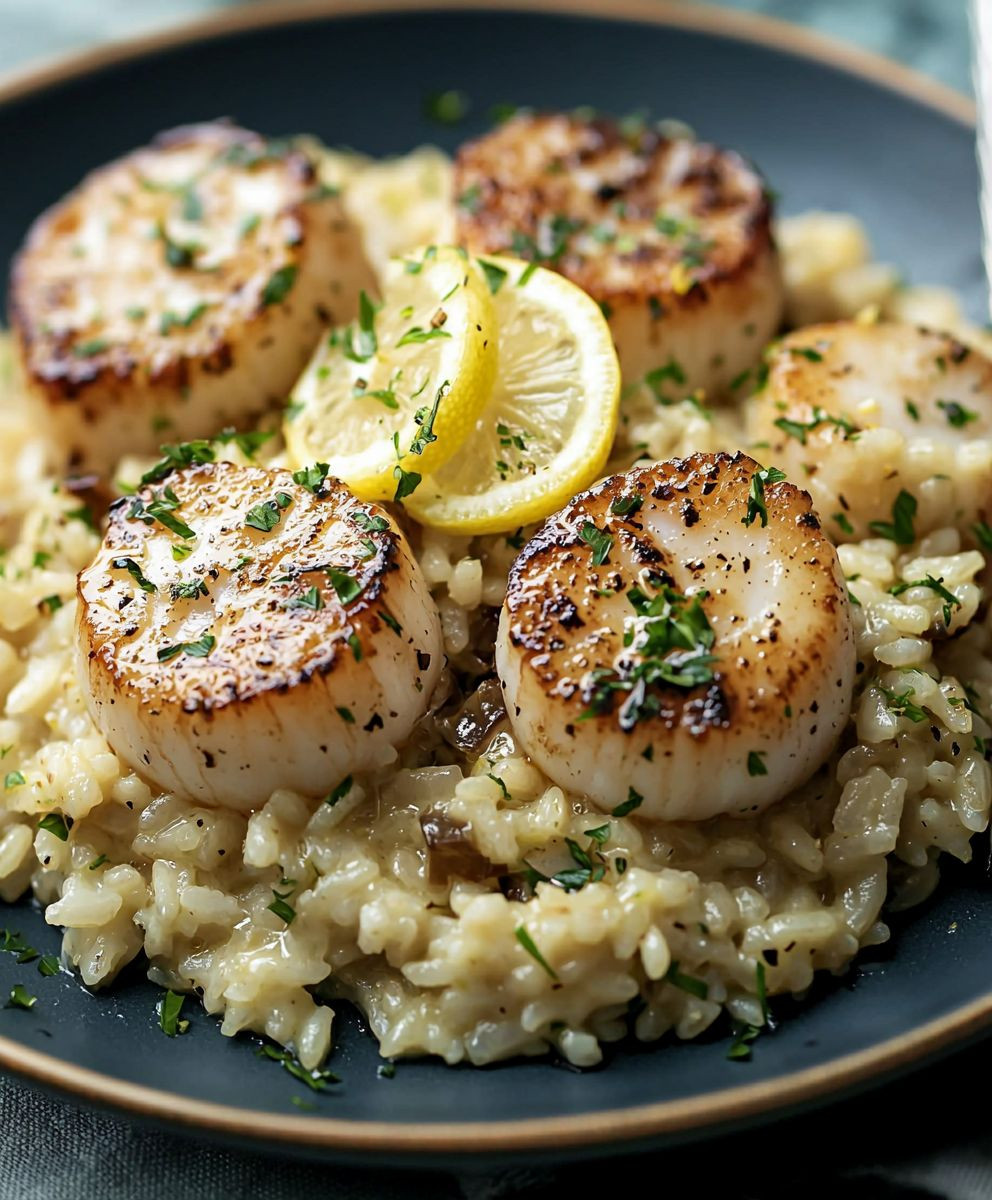 Parmesan Risotto with Scallops