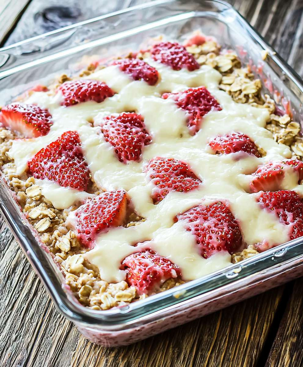 Strawberry Cheesecake Baked Oatmeal