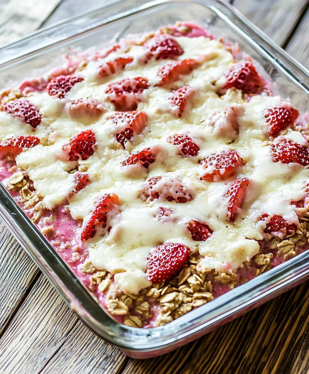 Strawberry Cheesecake Baked Oatmeal