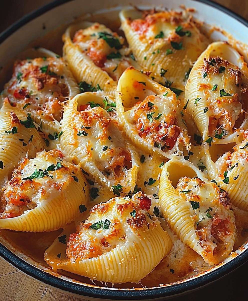 Seafood Stuffed Shells Dish
