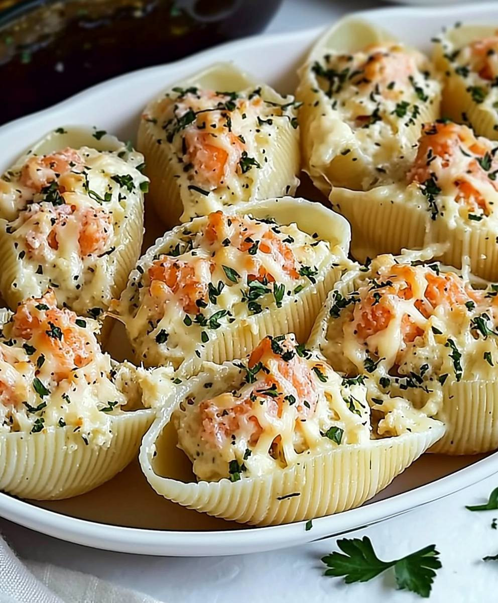 Creamy Seafood Stuffed Shells
