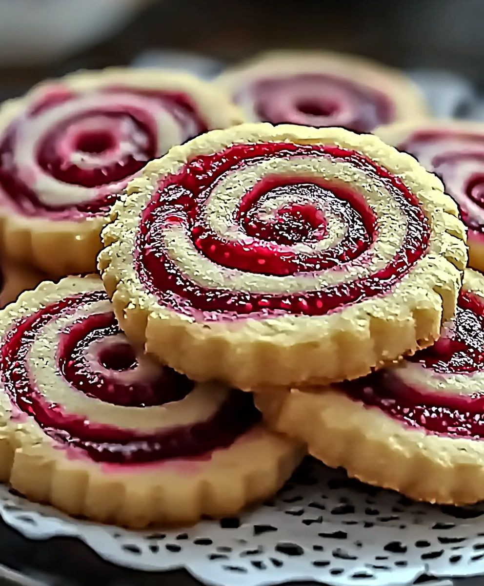 Raspberry Swirl Shortbread Cookies