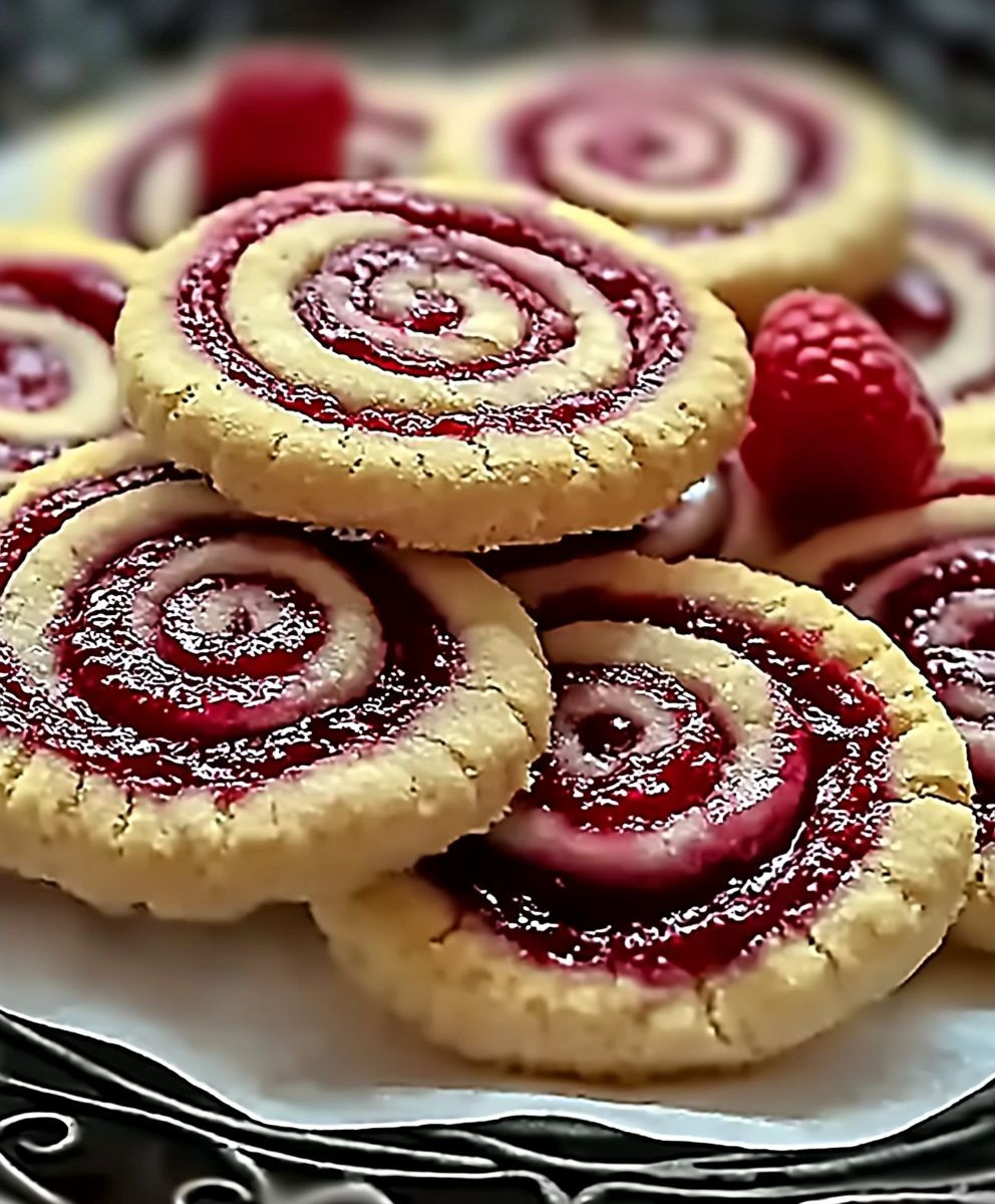 Raspberry Swirl Shortbread Cookies
