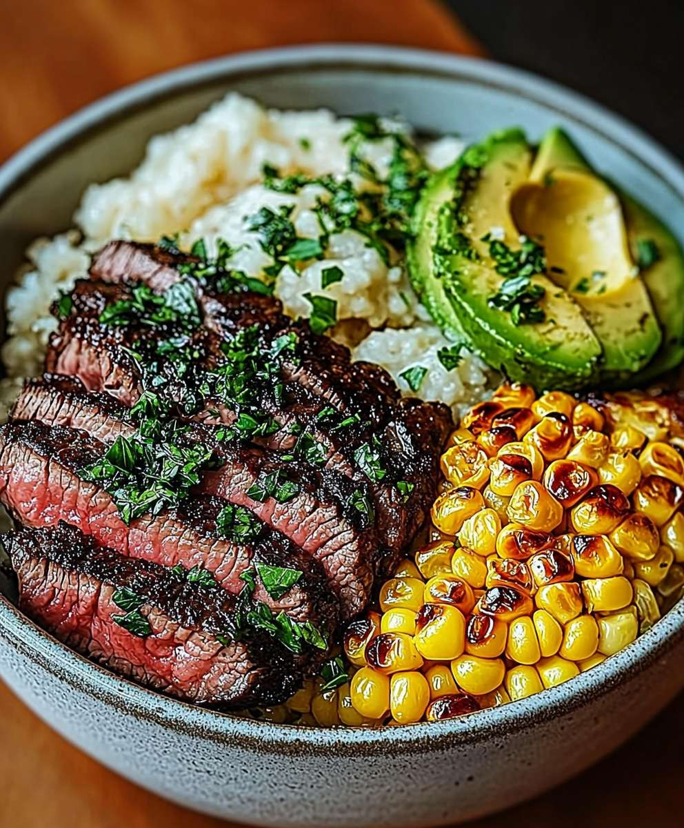 Steak Avocado Corn Bowl
