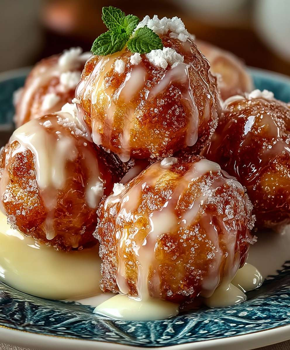 Cinnamon Glazed Apple Fritter Bites