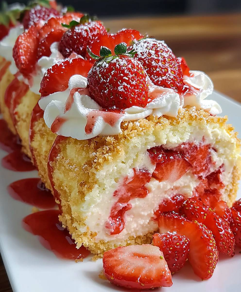 Strawberry Shortcake Cheesecake Roll