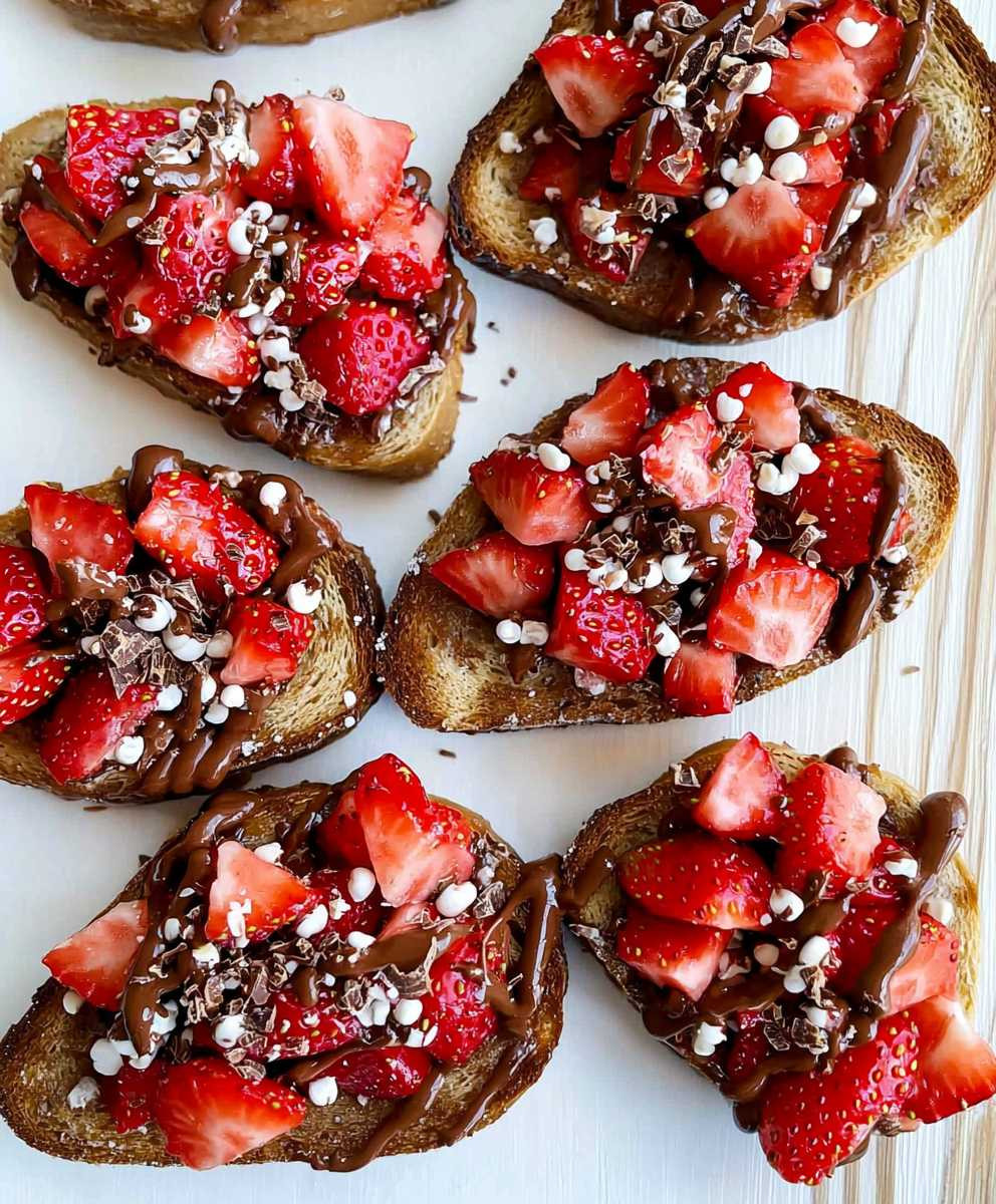 Chocolate Strawberry Bruschetta