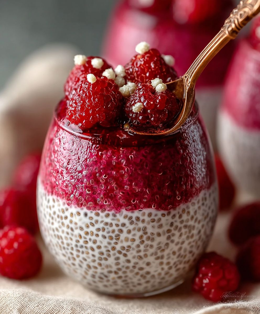 Vegan Raspberry Chia Pudding