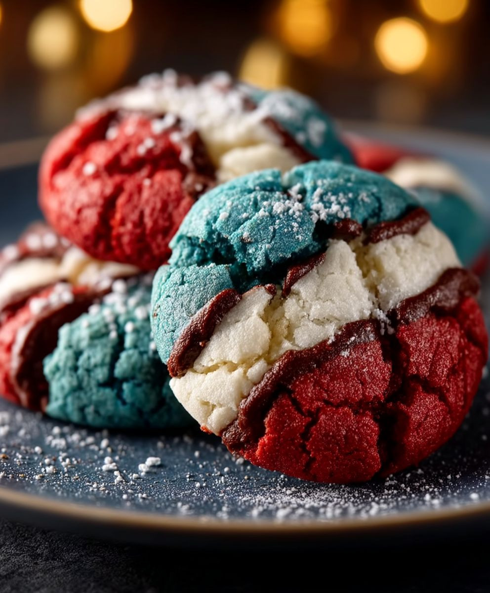 Patriotic Crinkle Cookies