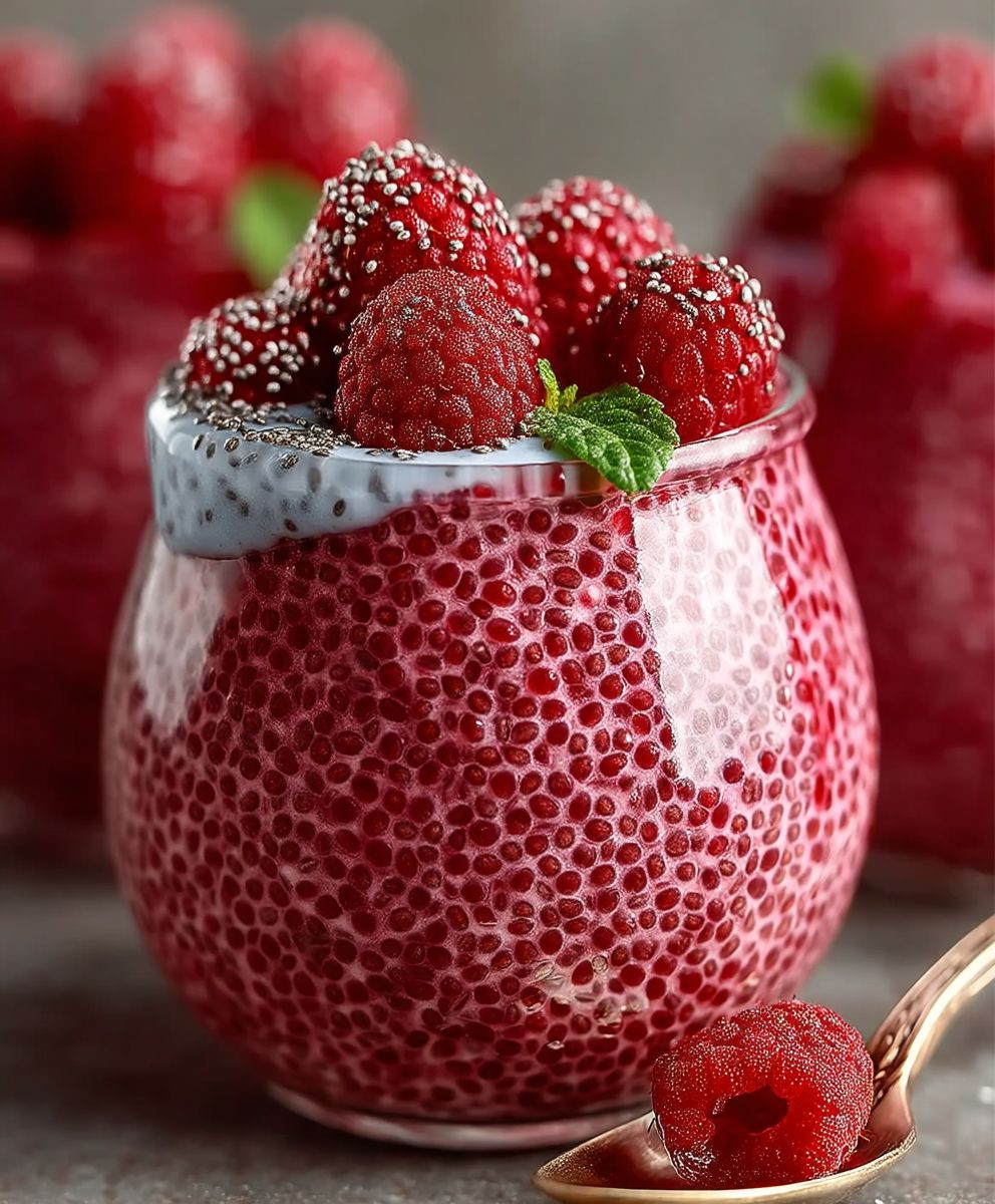 Vegan Raspberry Chia Pudding