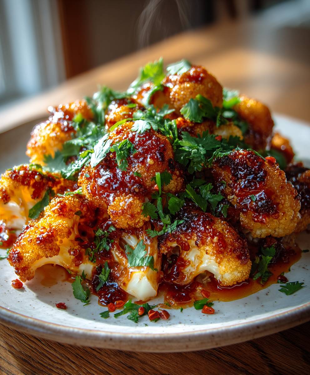Sweet Spicy Baked Cauliflower