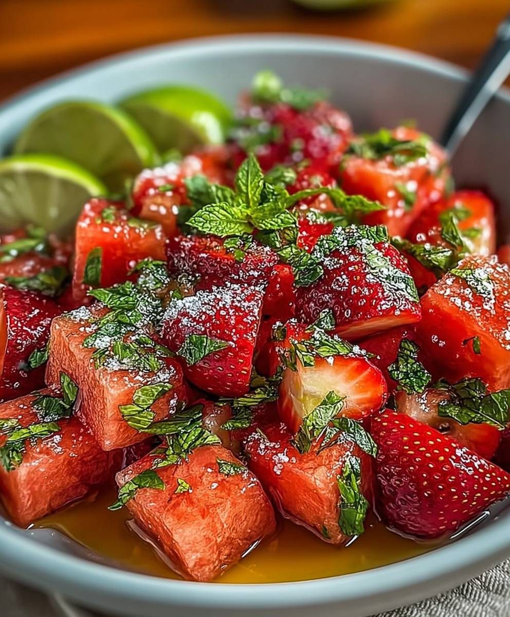 Strawberry Watermelon Honey Salad