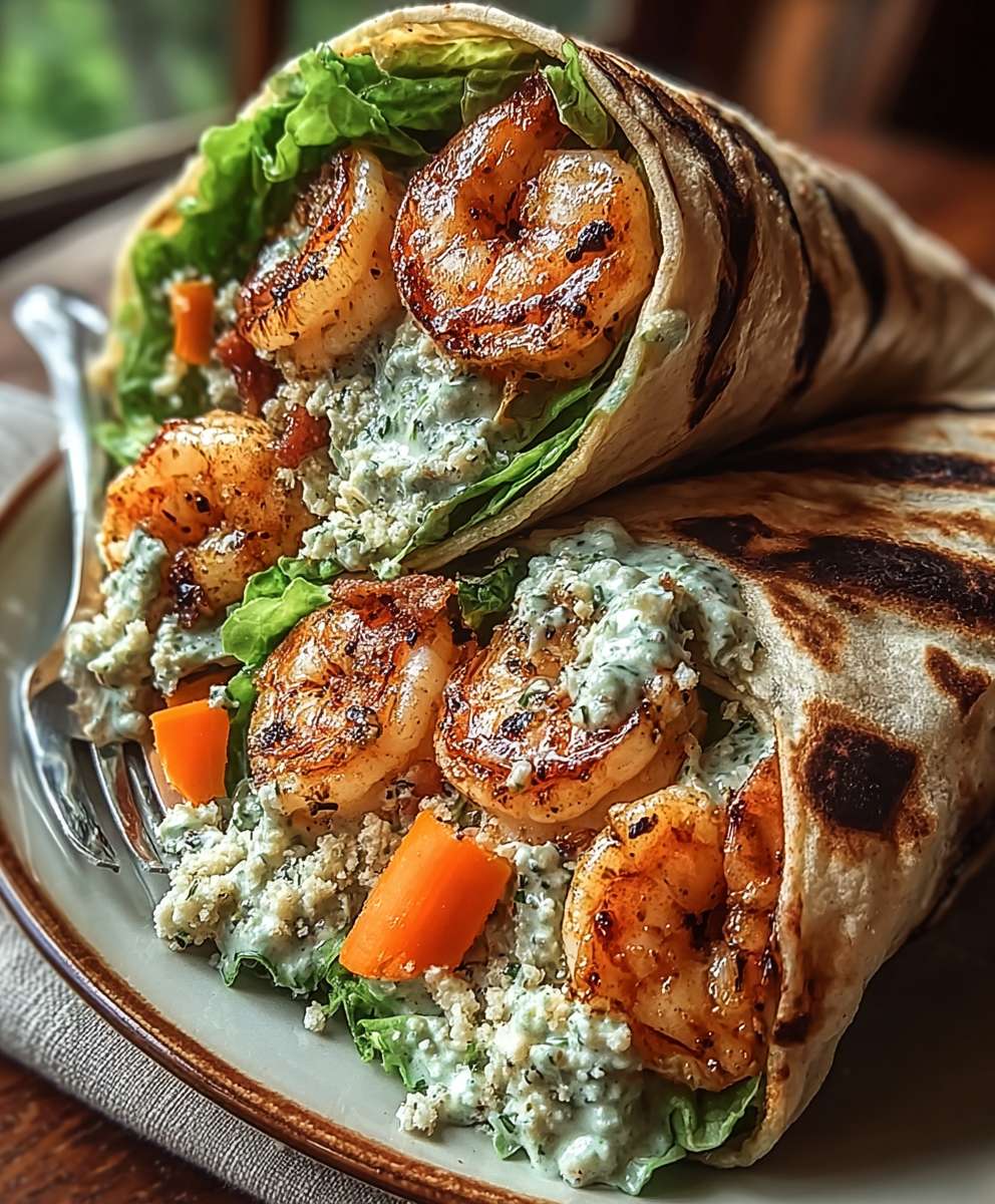 Grilled Shrimp Caesar Wraps