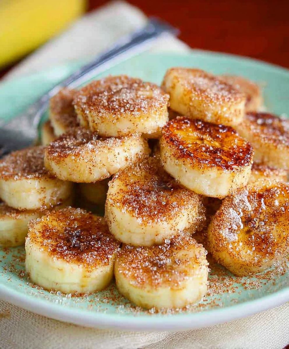 Pan fried cinnamon bananas