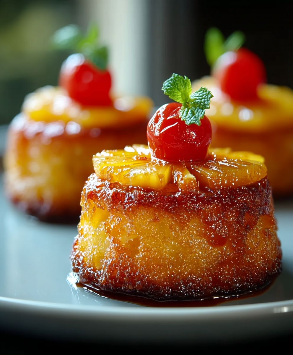 Pineapple upside down cakes