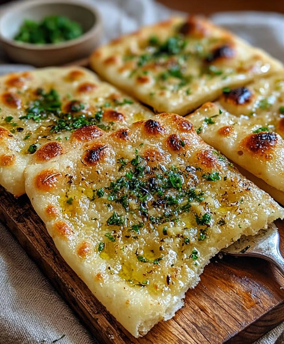 Air Fryer Garlic Flatbread