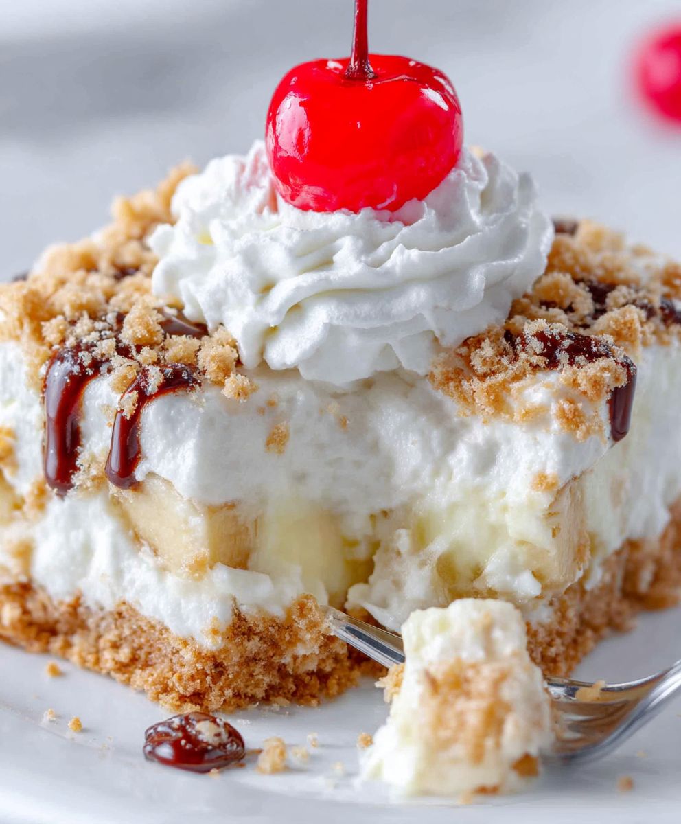 No Bake Banana Split Cake