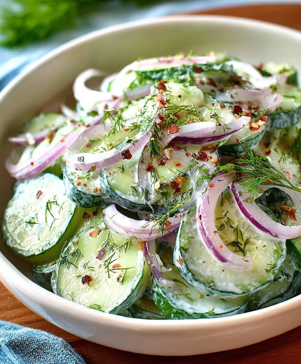 Creamy cucumber salad